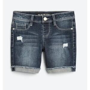 Blue Revival - Folie Flip Cuff Midi Denim Short Size 8